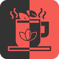 ervas chá vermelho inverso ícone vetor