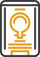 ícone de duas cores de linha de lâmpada vetor