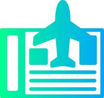 avião bilhete sólido multi gradiente ícone vetor