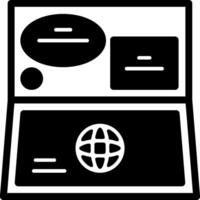 ícone de glifo de visto vetor