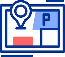 estacionamento mapa marcador cor preenchidas ícone vetor
