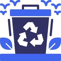 reciclando bin sólido dois cor ícone vetor