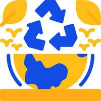 reciclar símbolo plano dois cor ícone vetor