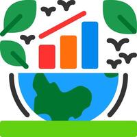 verde economia plano ícone vetor