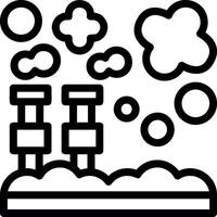 ícone de linha de poluição do ar vetor