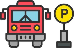 ônibus estacionamento vetor ícone