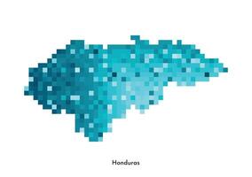 vetor isolado geométrico ilustração com simples gelado azul forma do Honduras mapa. pixel arte estilo para nft modelo. pontilhado logotipo com gradiente textura para Projeto em branco fundo