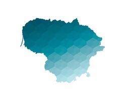 vetor isolado ilustração ícone com simplificado azul silhueta do Lituânia mapa. poligonal geométrico estilo. branco fundo.