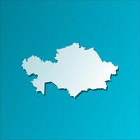 vetor isolado simplificado ilustração ícone com azul silhueta do Cazaquistão mapa. Sombrio azul fundo