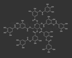 tânico ácido molecular esquelético químico Fórmula vetor