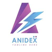 anidex logotipo Projeto para tecnologia companhia ou agência vetor