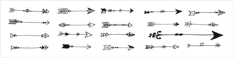 vetor de ícones de marca de seta desenhada à mão