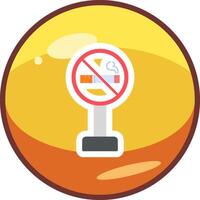 não fumar placa borda vetor ícone