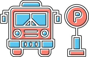 ônibus estacionamento vetor ícone
