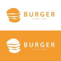 hamburguer logotipo, vetor pão, carne e vegetal velozes Comida ilustração Projeto