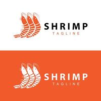 simples camarão logotipo Projeto vetor frutos do mar Sushi restaurante camarão modelo ilustração