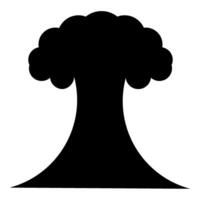 nuclear explosão rebentar cogumelo explosivo destruição ícone Preto cor vetor ilustração imagem plano estilo