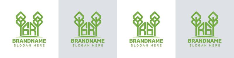 cartas gr e rg estufa logotipo, para o negócio relacionado para plantar com gr ou rg iniciais vetor