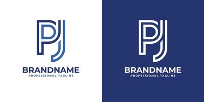cartas pj linha monograma logotipo, adequado para o negócio com pj ou jp iniciais vetor