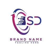 SD carta logotipo Projeto. vetor logotipo Projeto para negócios.