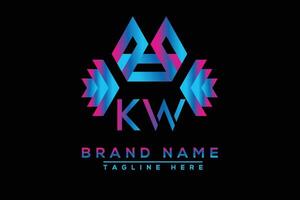 kw carta logotipo Projeto. vetor logotipo Projeto para negócios.