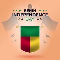 benin independência dia bandeira Projeto modelo. benin bandeira nacional dia celebrações vetor