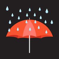 chuva com guarda-chuva ilustração vetor
