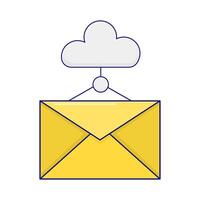 o email com nuvem dados ilustração vetor