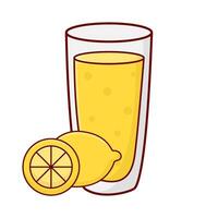 vidro limão suco com limão fruta ilustração vetor