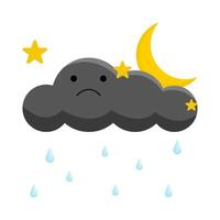noite nuvem chuva ilustração vetor