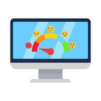 Reveja girar emoji dentro computador ilustração vetor