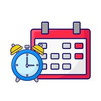 calendário com alarme relógio Tempo ilustração vetor