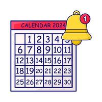 calendário com Sino notificação ilustração vetor