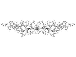 mão desenhado flor linha arte ilustração vetor