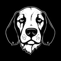 beagle - Preto e branco isolado ícone - vetor ilustração