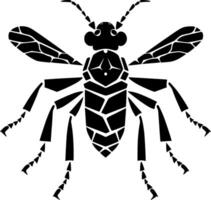abelha - Preto e branco isolado ícone - vetor ilustração