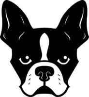 boston terrier - Preto e branco isolado ícone - vetor ilustração