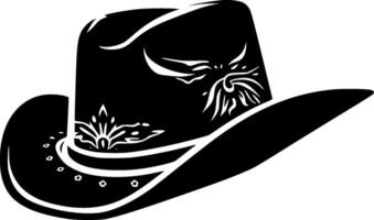 vaqueiro chapéu, Preto e branco vetor ilustração