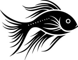 peixe - Preto e branco isolado ícone - vetor ilustração