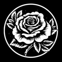 flor - Preto e branco isolado ícone - vetor ilustração