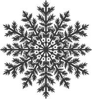 ai gerado silhueta mandala flor floco de neve em forma Preto cor só vetor