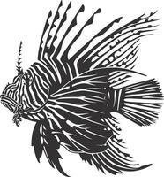 ai gerado silhueta peixe-Leão Preto cor só cheio corpo vetor