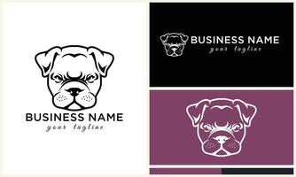 linha cabeça buldogue logotipo modelo vetor