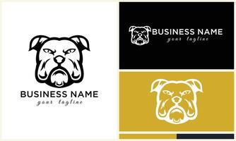 linha cabeça buldogue logotipo modelo vetor