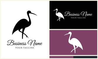 silhueta flamingo vetor logotipo modelo