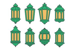 Ramadã lanternas coleção do tradicional meio Oriental lanternas vetor ilustração