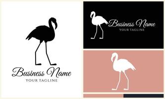 silhueta flamingo vetor logotipo modelo