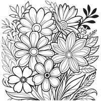 luxo floral esboço coloração livro Páginas linha arte esboço vetor
