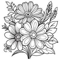 luxo floral esboço desenhando coloração livro Páginas linha arte esboço vetor