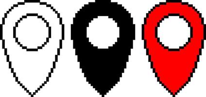 pixel arte PIN plano ícone conjunto vetor